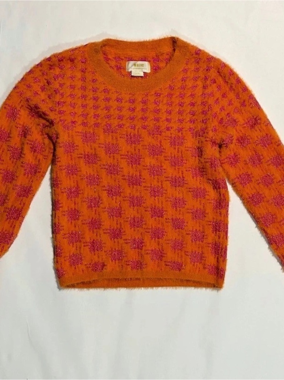 Maeve by Anthropologie Geometric Sweater in Orange & Pink Size XXS